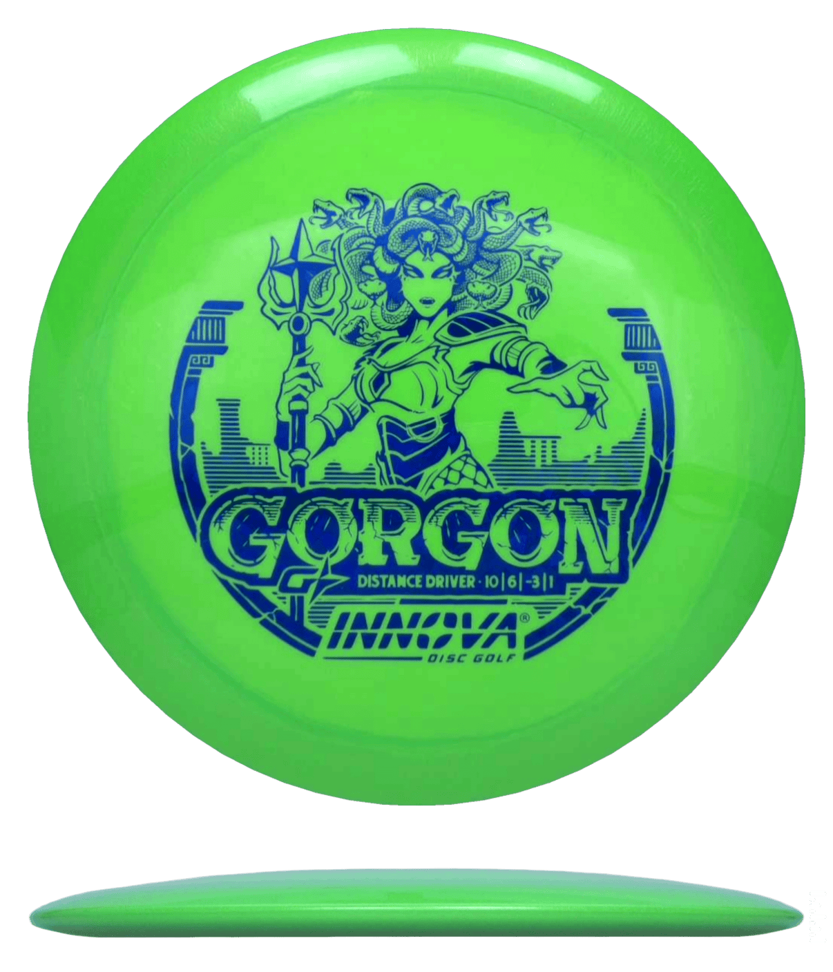 173 - 75g - Lime (Blue Shatter) GStar Innova Gorgon - Skyline Disc Golf