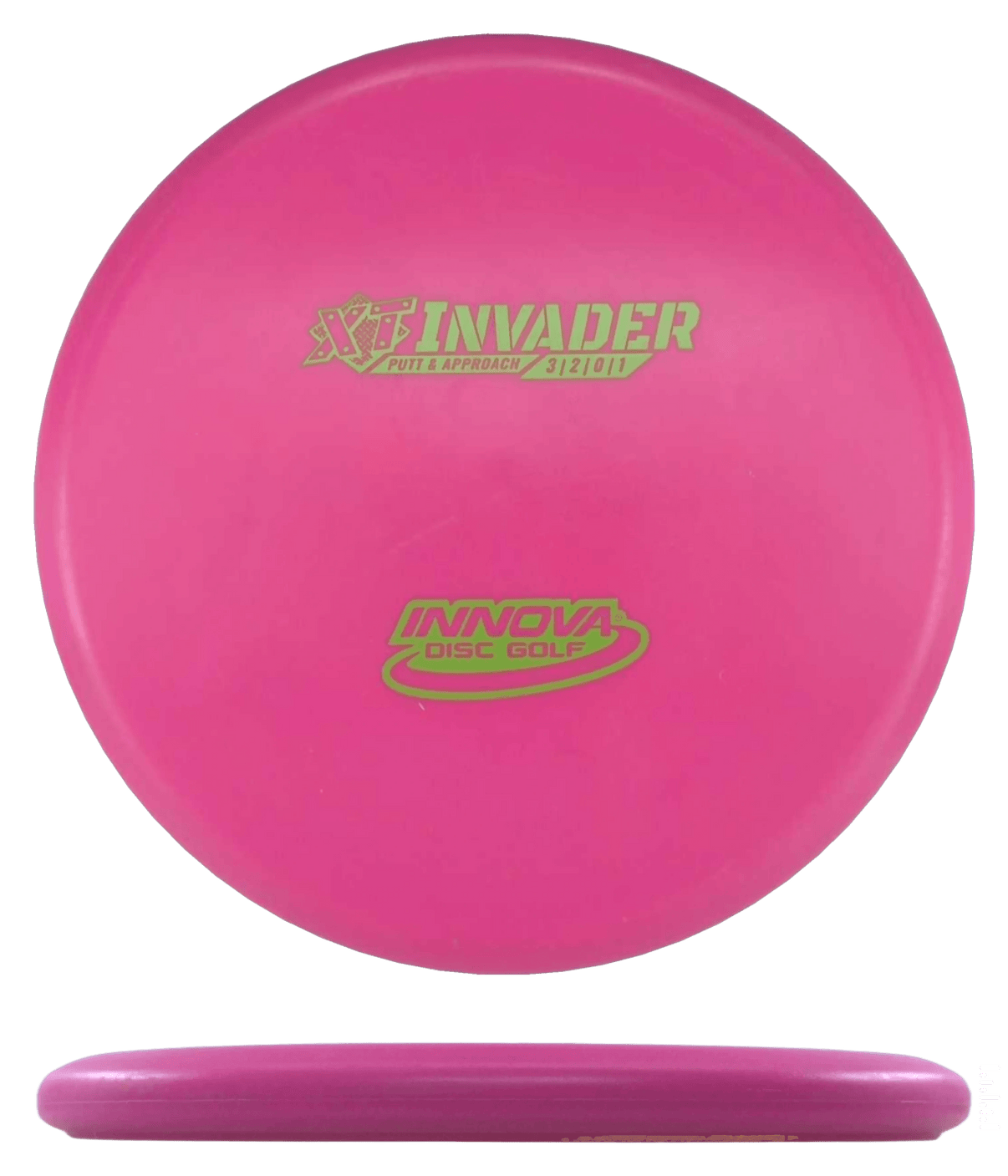 168g - Hot Pink (Green - ish) XT Innova Invader - Skyline Disc Golf