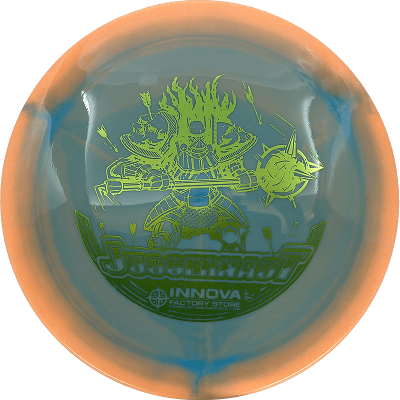 Innova Juggernaut - Glow Halo Star / 173g - Blue-ish w/ Orange Melon Rim (Yellow Green Foil)