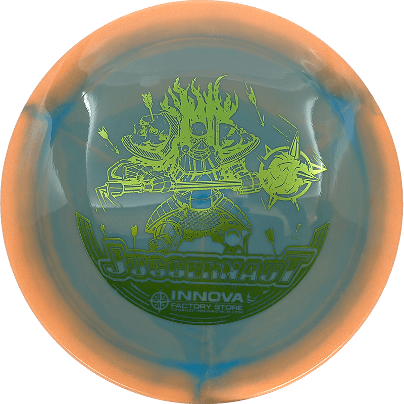 Innova Juggernaut Innova Juggernaut - Glow Halo Star / 173g - Blue-ish w/ Orange Melon Rim (Yellow Green Foil) - Skyline Disc Golf