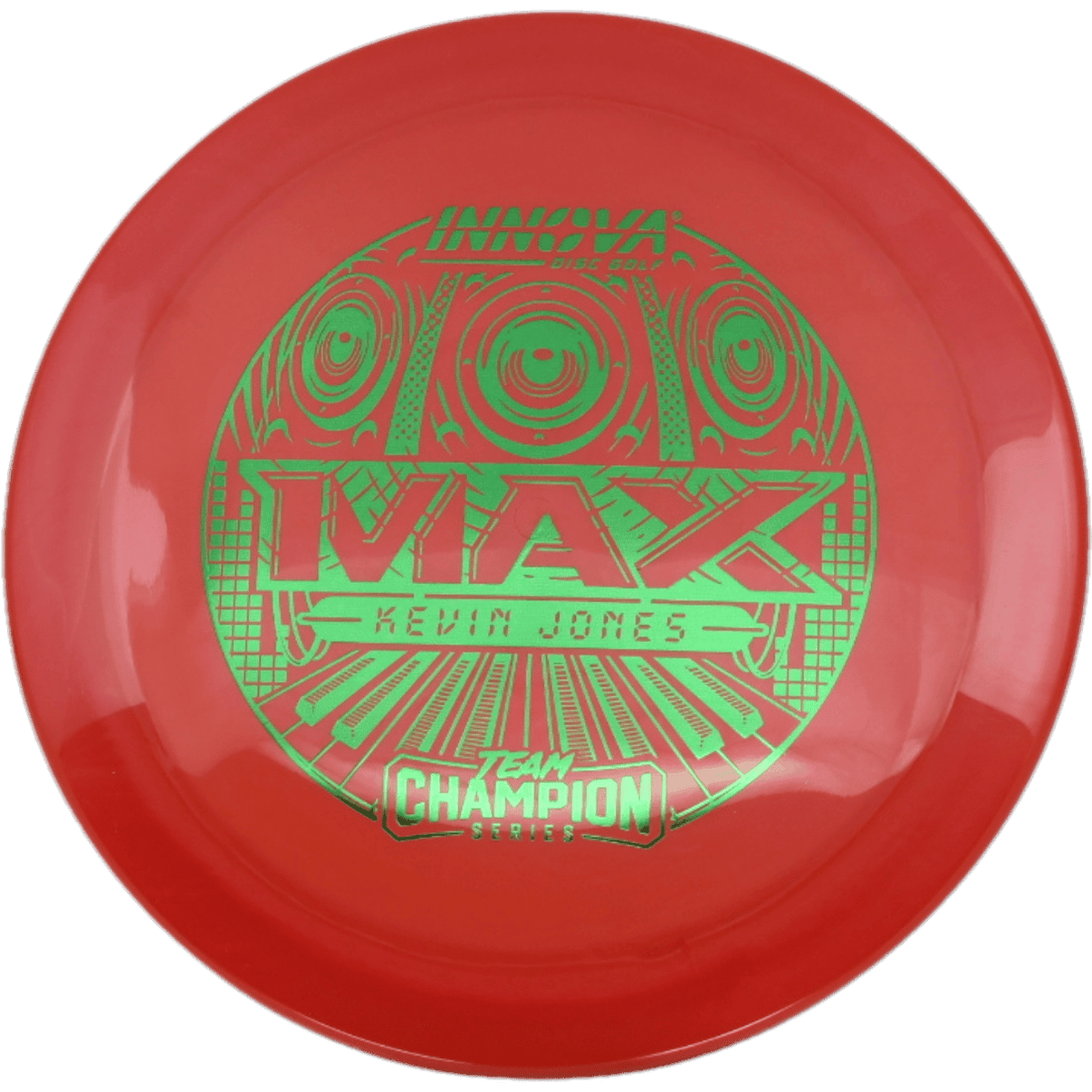 173 - 75g - Red (Green Foil) *008* Luster Champion - Kevin Jones Tour Series Innova Max - Skyline Disc Golf