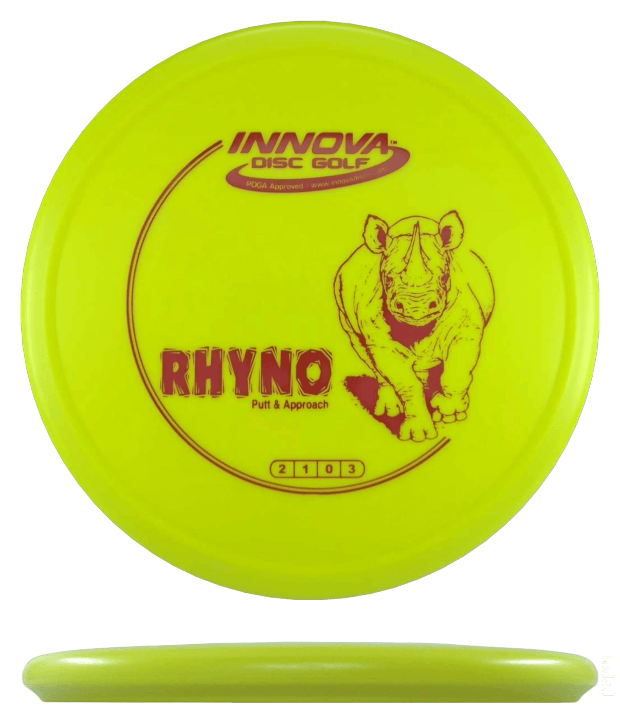 175g - Yellow (Red) DX Innova Rhyno - Skyline Disc Golf