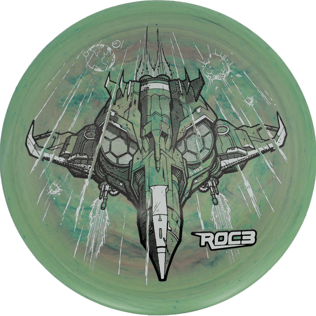 Innova Roc3 Innova Roc3 - Galactic XT / 166g - Light Green Swirl (Black/White) - Skyline Disc Golf