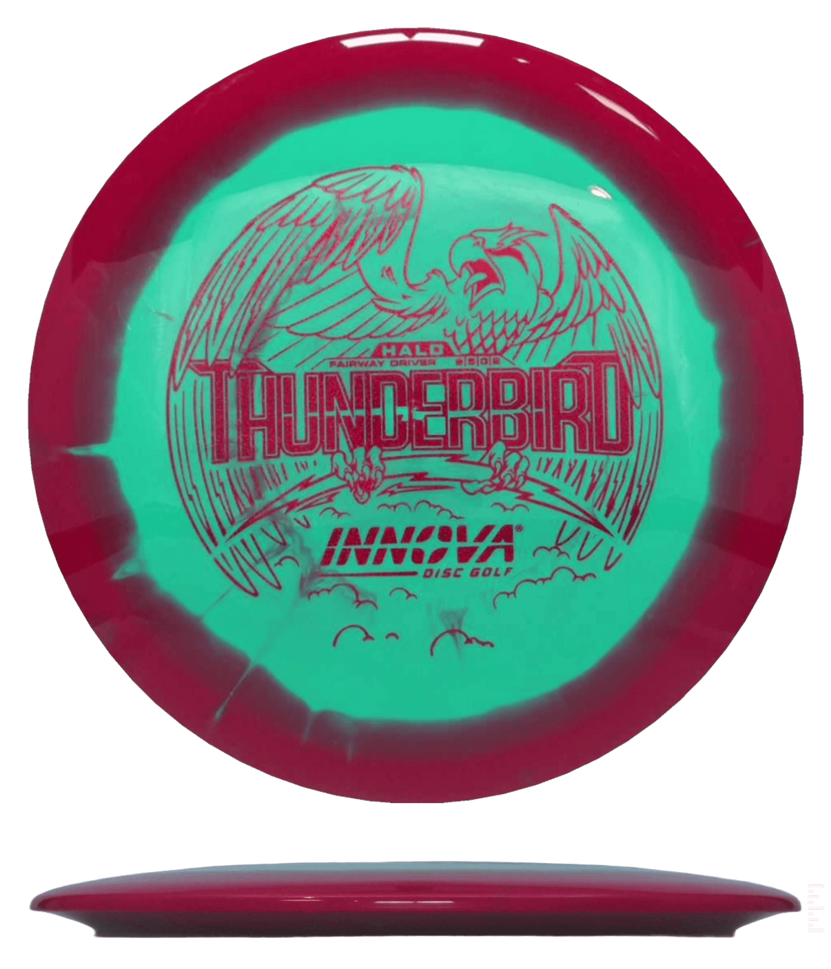 169g - Teal w/ Red Rim (Red Glitter) Halo Star Innova Thunderbird - Skyline Disc Golf