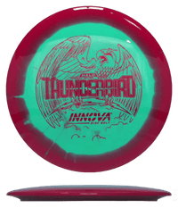 169g - Teal w/ Red Rim (Red Glitter) Halo Star Innova Thunderbird - Skyline Disc Golf