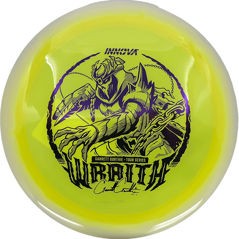 Innova Wraith Innova Wraith - Halo Champion - Garrett Gurthie Tour Series / 173g - Yellow w/ White Rim (Royal Purple) - Skyline Disc Golf