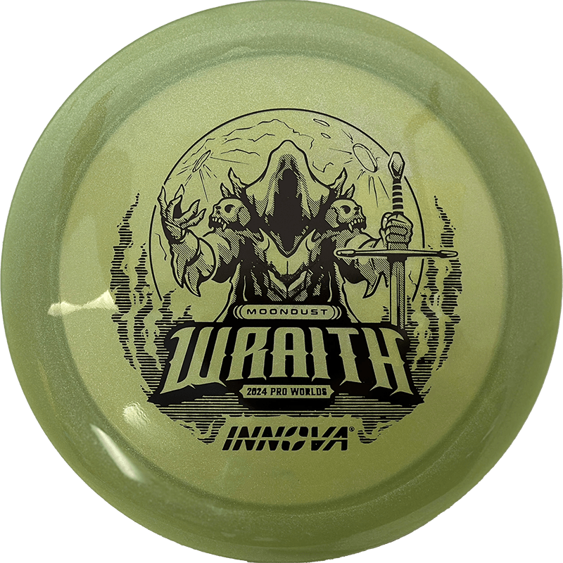 Innova Wraith Innova Wraith - Moondust Champion / 173g - Dirty Lime (Black - 2024 Worlds) - Skyline Disc Golf