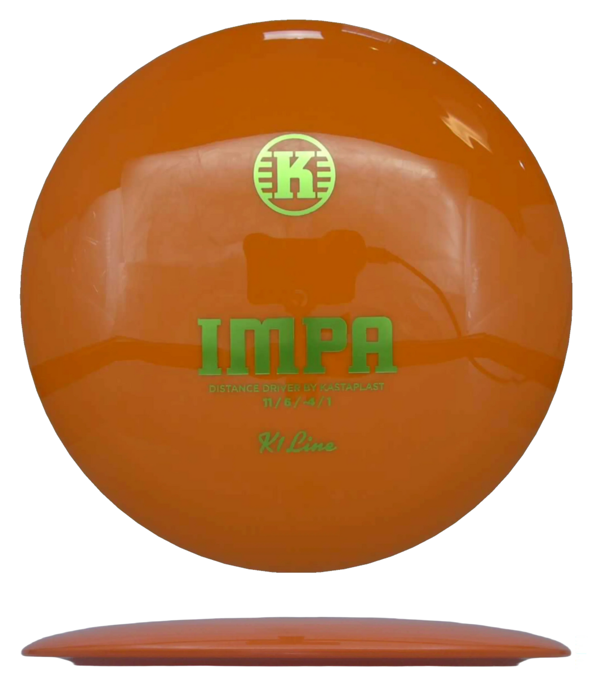 Kastaplast Impa - K1 Line / 172g - Orange (Yellow Green Foil) - Skyline Disc Golf