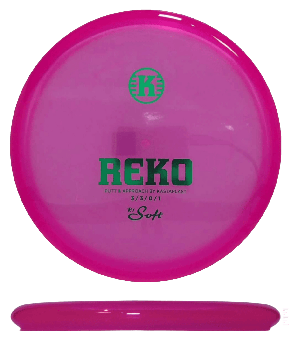 174g - Hot Pink (Blue Green Foil) K1 Soft Kastaplast Reko - Skyline Disc Golf