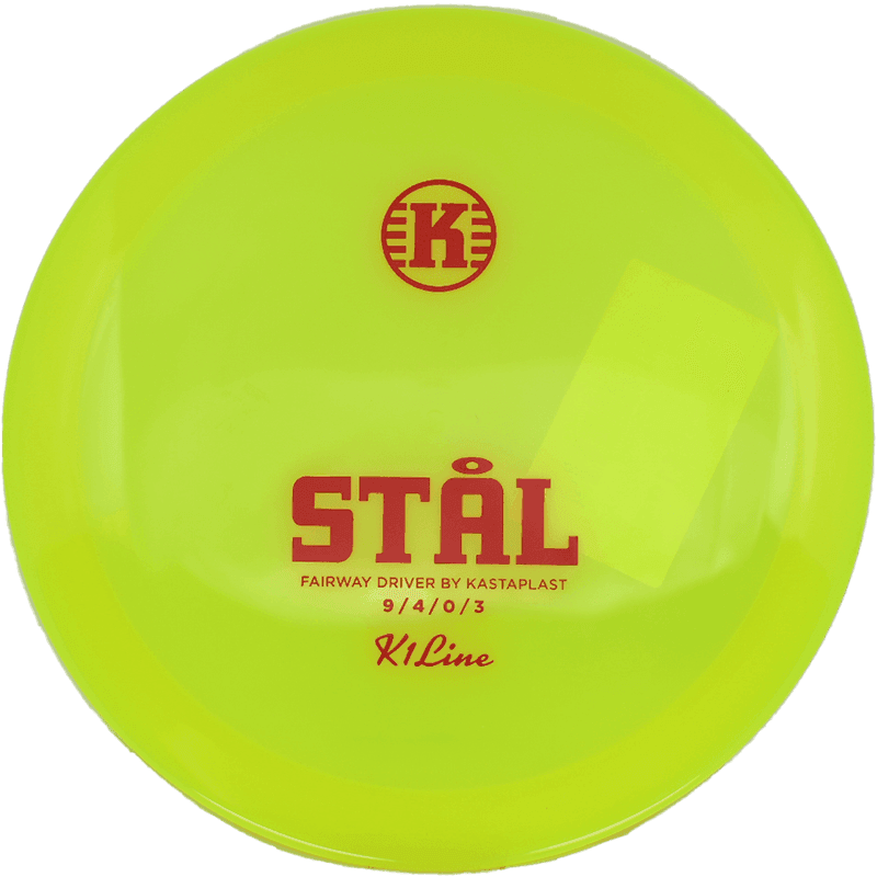 Kastaplast Stål - K1 / 175g - Yellow (Red) - Skyline Disc Golf