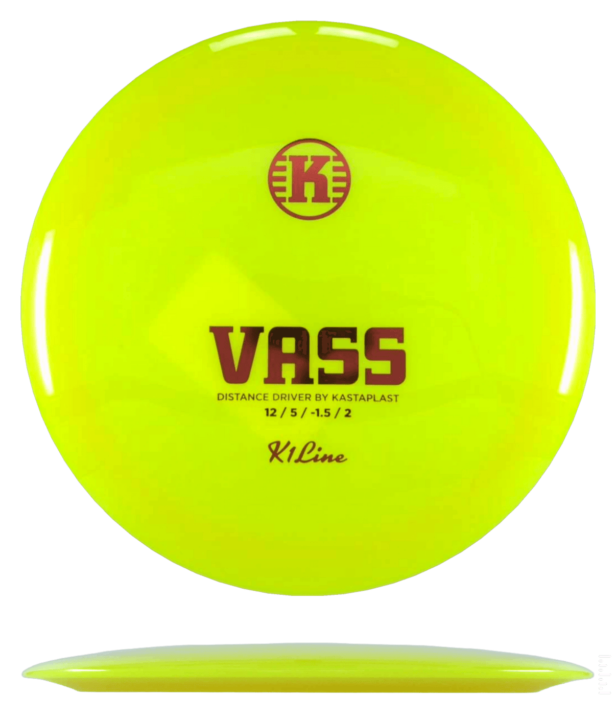 Kastaplast Vass - K1 / 176g - Yellow (Red Foil) *062* - Skyline Disc Golf