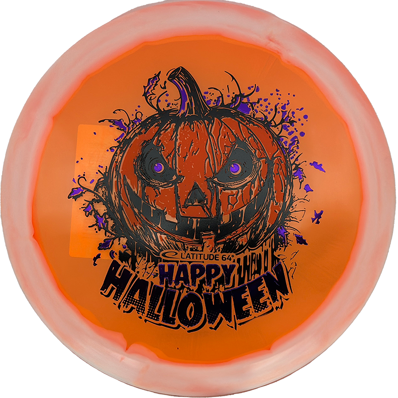 Latitude 64 Saint Pro Latitude 64 Saint Pro - Opto-Ice Orbit - Halloween Edition / 176g - Orange (Pumpkin Triple Stamp) *1043* - Skyline Disc Golf