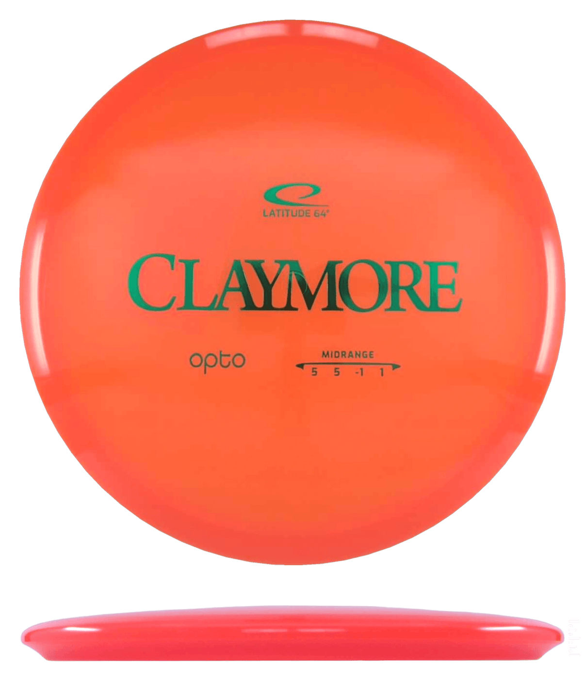 173g - Orange (Green Foil) Opto Latitude 64 Claymore - Skyline Disc Golf
