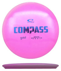 172g - Pink (Blue Foil) Gold Latitude 64 Compass - Skyline Disc Golf