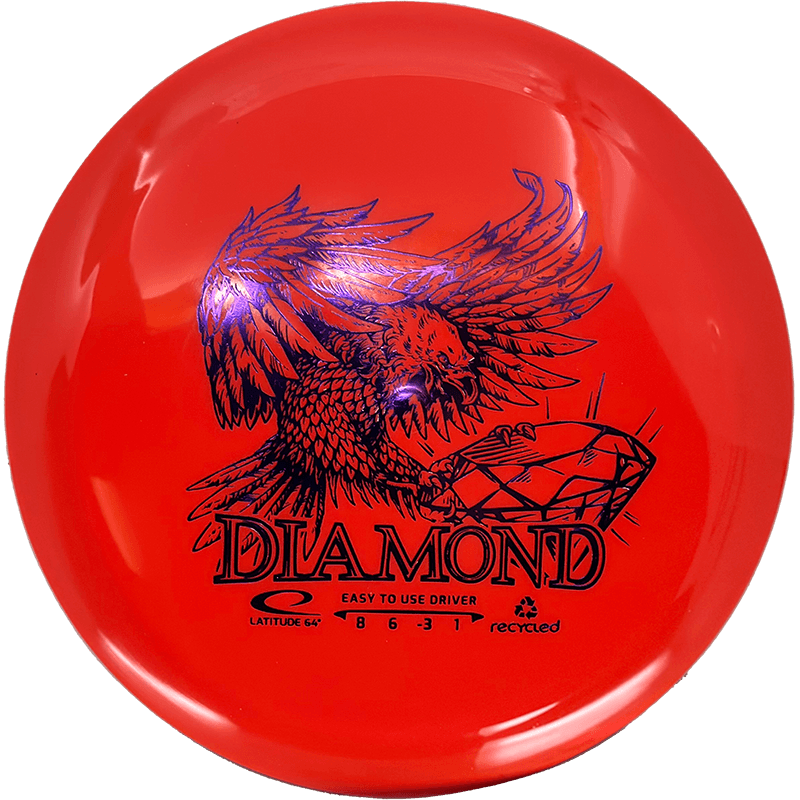 Latitude 64 Diamond Latitude 64 Diamond - Recycled / 156g - Red (Purple Foil) *1121* - Skyline Disc Golf