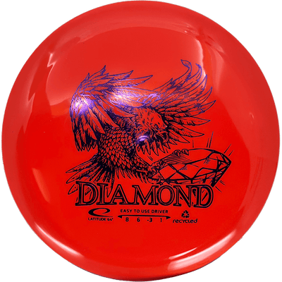 Latitude 64 Diamond Latitude 64 Diamond - Recycled / 156g - Red (Purple Foil) *1121* - Skyline Disc Golf