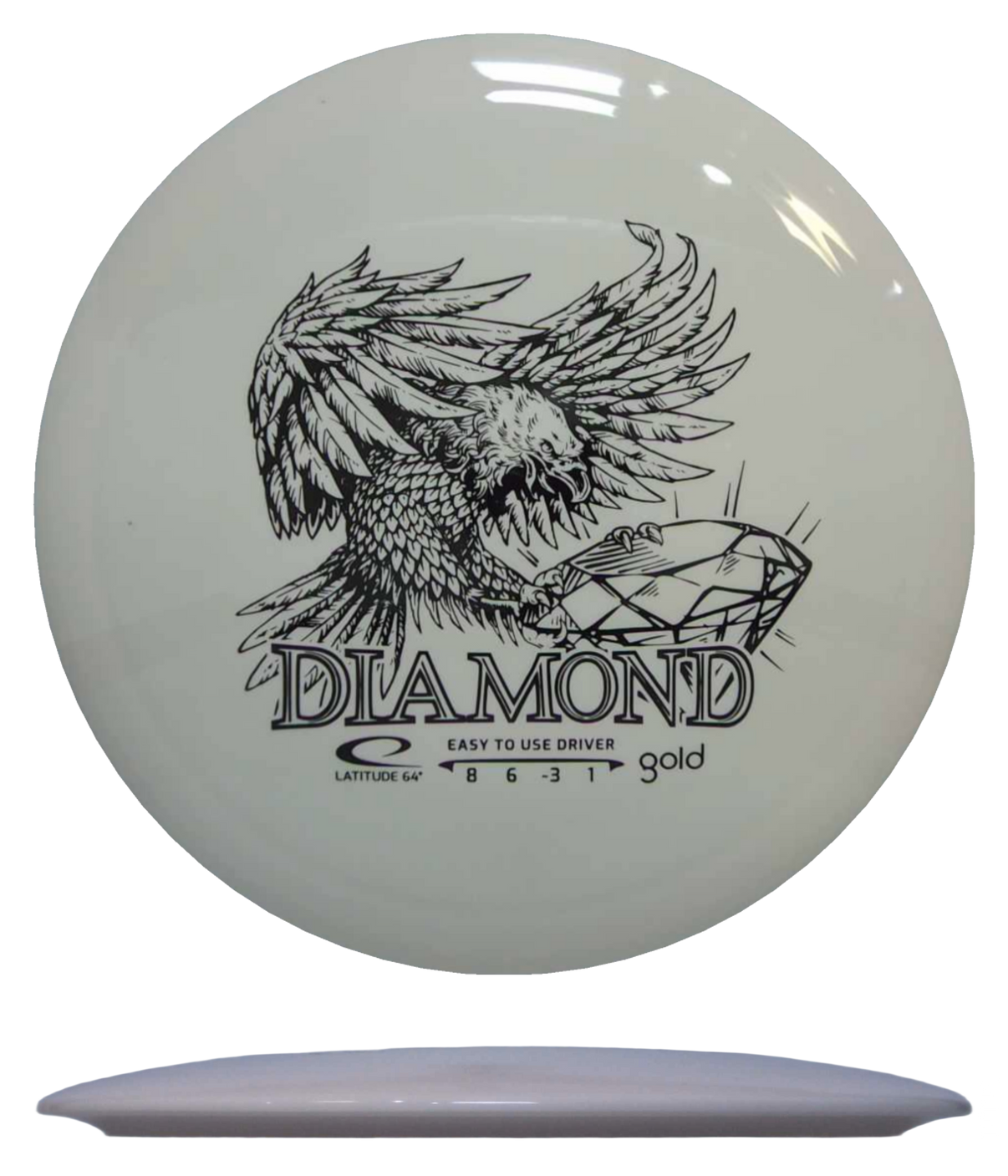 Latitude 64 Diamond - Gold / 153g - White (Black) - Skyline Disc Golf