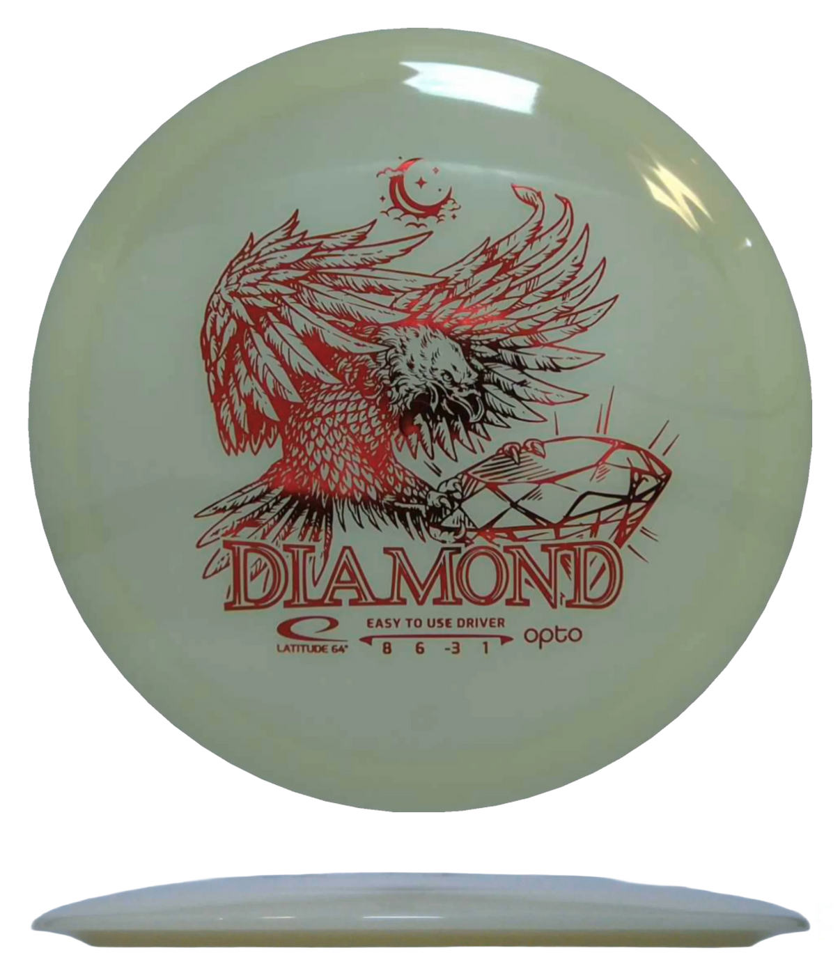 Latitude 64 Diamond - Opto Moonshine / 156g - Off-White (Red Foil) - Skyline Disc Golf