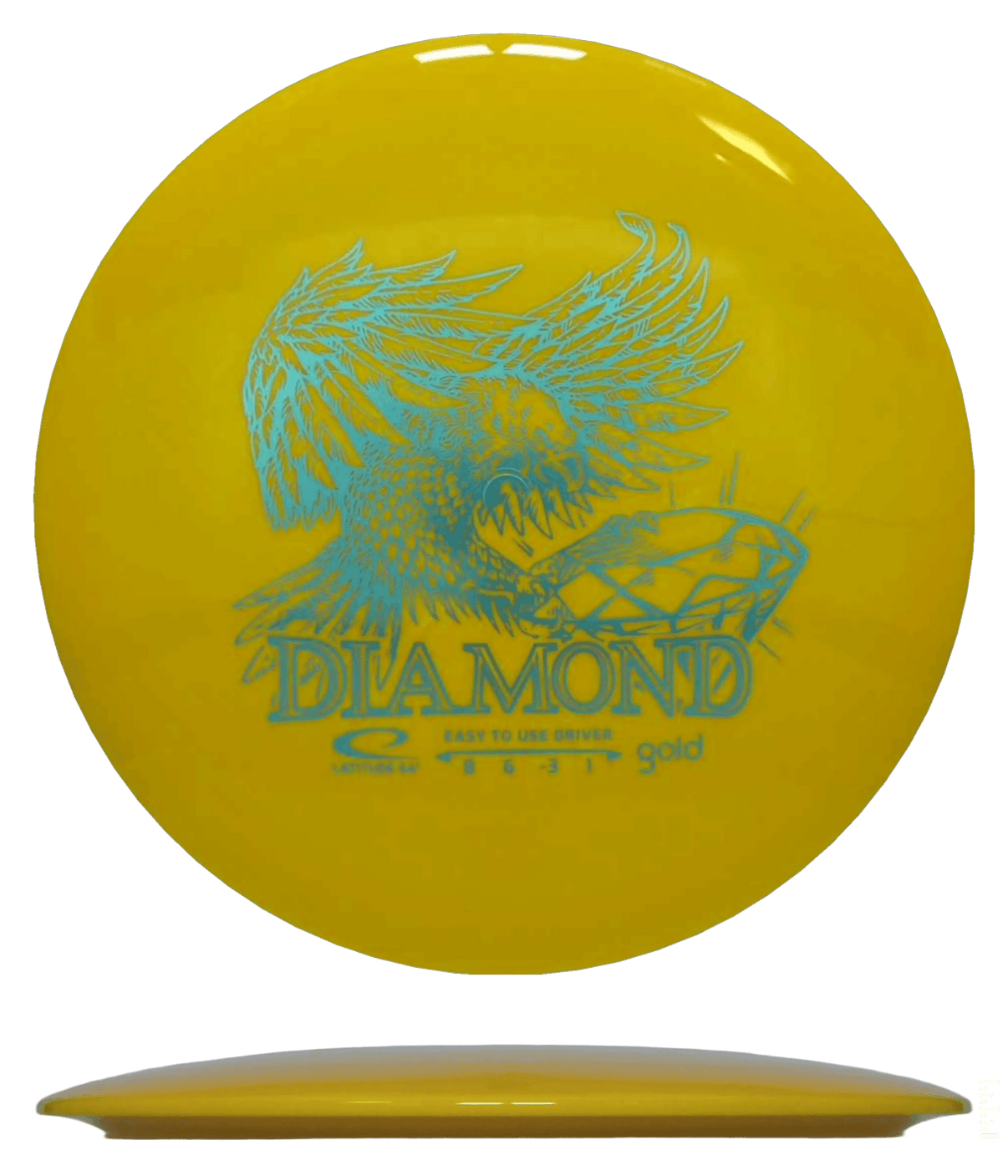 157g - Yellow (Sky Blue Foil) *049* Gold Latitude 64 Diamond - Skyline Disc Golf