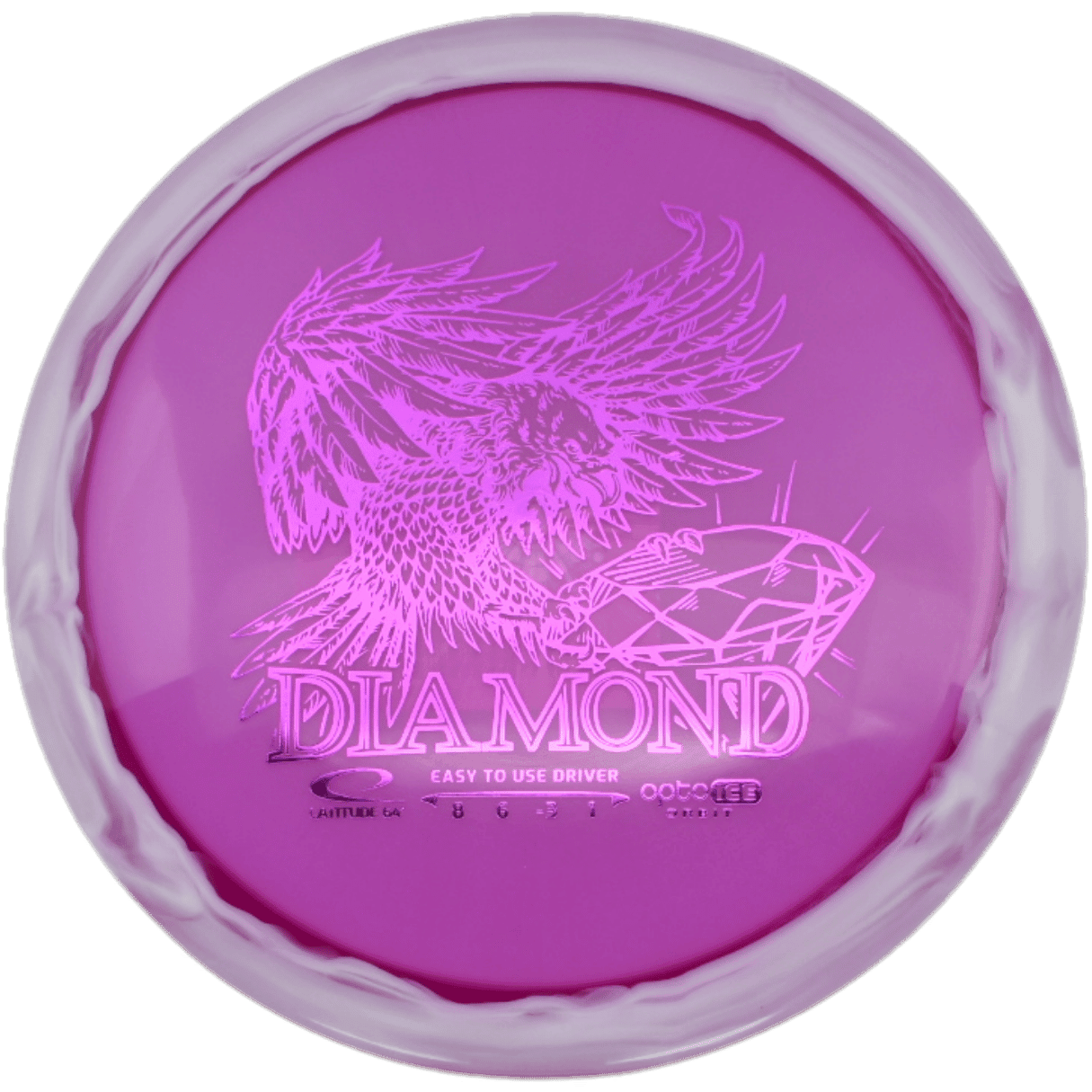 Latitude 64 Diamond Latitude 64 Diamond - Opto-Ice Orbit / 156g - Magenta (Magenta Foil) - Skyline Disc Golf