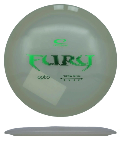 Latitude 64 Fury - Opto / 176g - White (Green Foil) *157* - Skyline Disc Golf