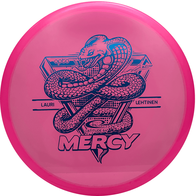 Latitude 64 Mercy - Lauri Lehtinen Tour Series Latitude 64 Mercy - Lauri Lehtinen Tour Series - Opto / 174g - Pink (Blue Foil) - Skyline Disc Golf