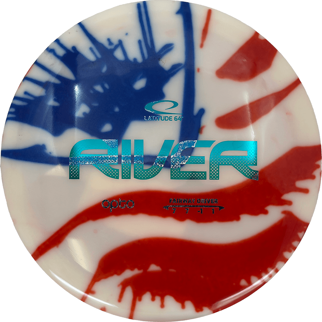 Latitude 64 River Latitude 64 River - Opto MyDye / 174g - Flag (Blue Green Foil) - Skyline Disc Golf