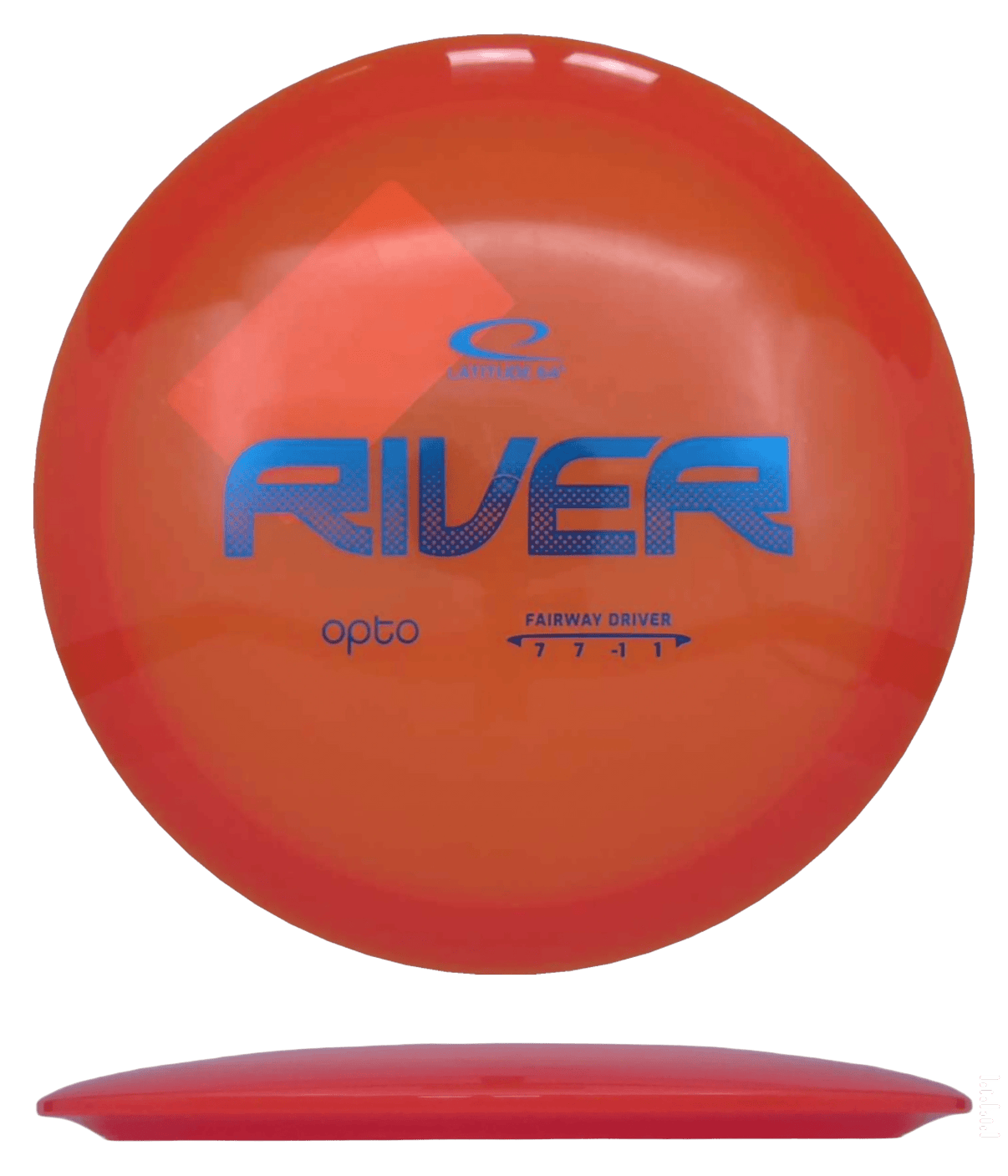 174g - Orange (Blue Foil) Opto Latitude 64 River - Skyline Disc Golf