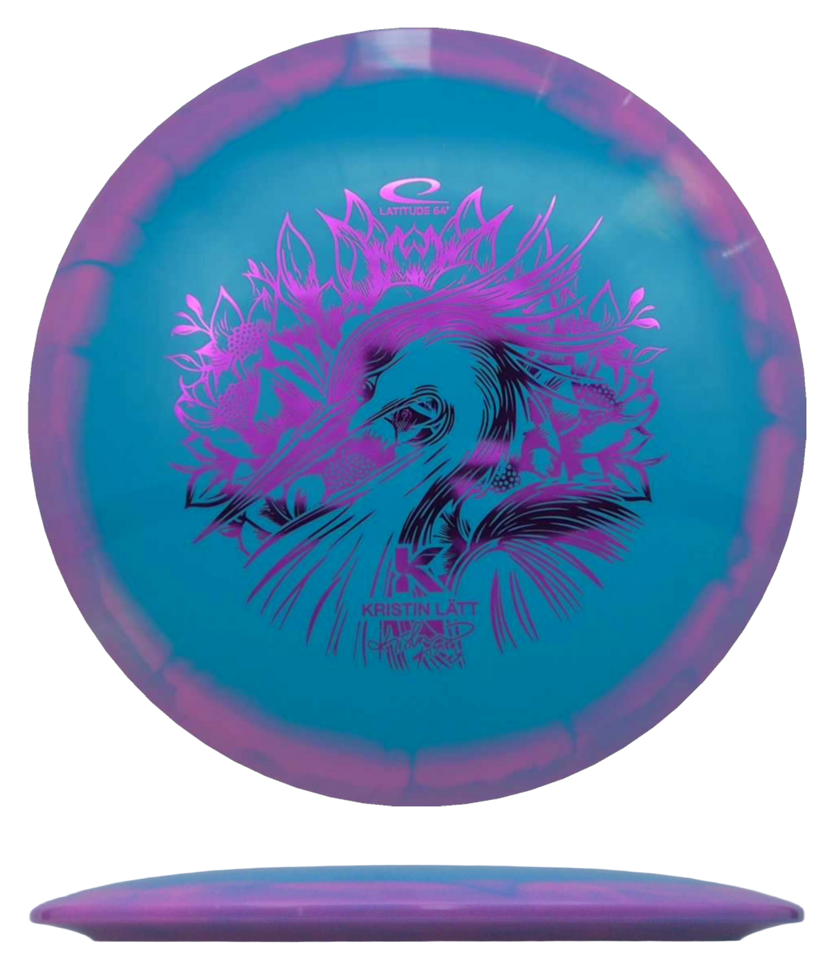 Latitude 64 Saint Pro - Gold Orbit - Kristin Latt Team Series / 176g - Sky Blue w/ Pink Rim (Magenta Foil) - Skyline Disc Golf