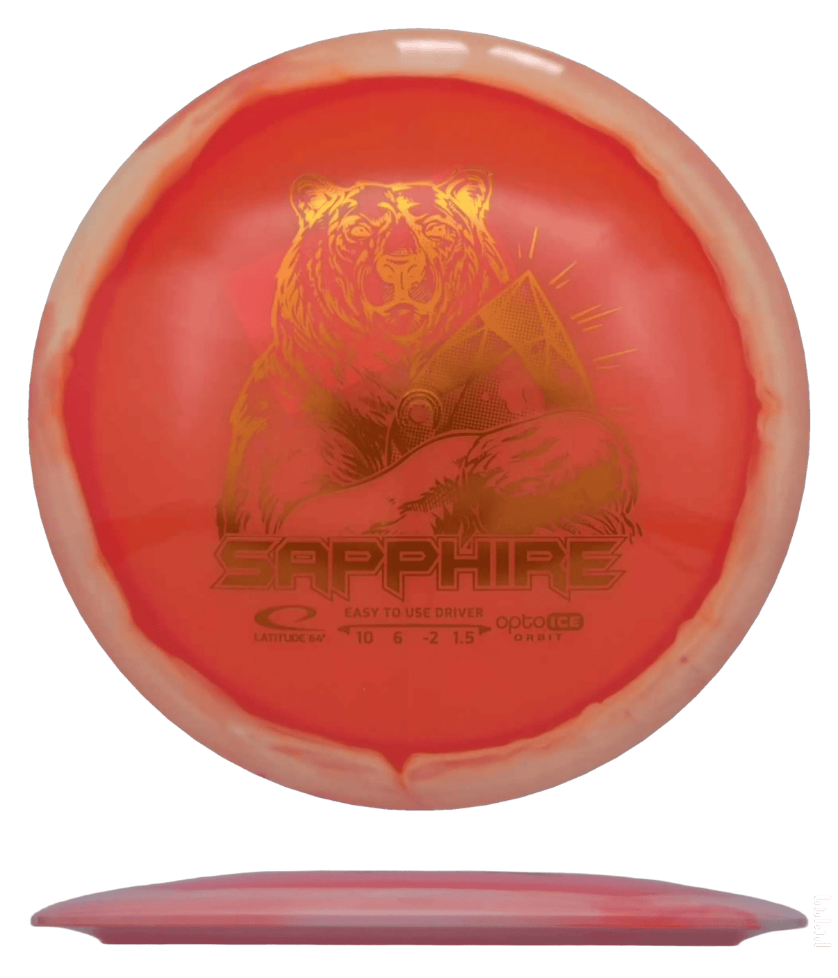 162g - Orange (Orange Foil) Opto Ice Orbit Latitude 64 Sapphire - Skyline Disc Golf