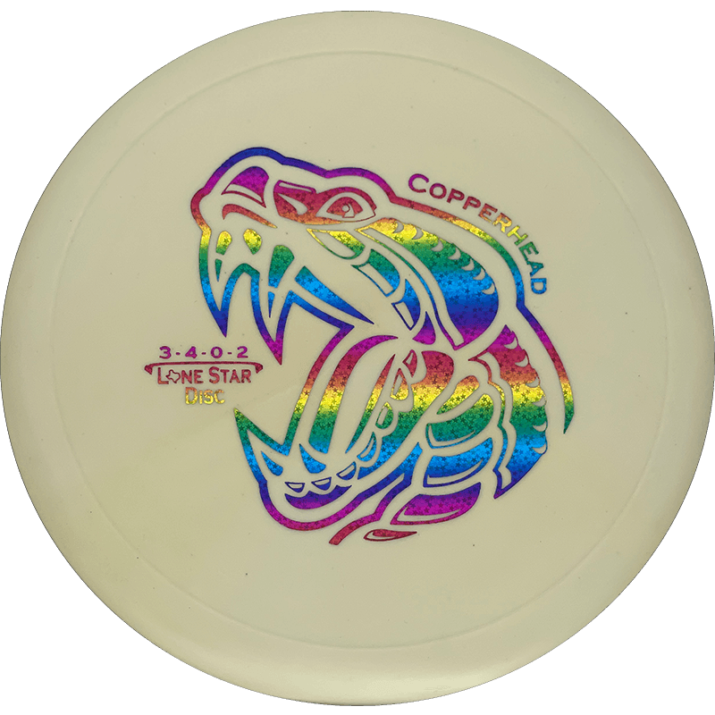 Lone Star Discs Copperhead Lone Star Discs Copperhead - Victor1 (V1) / 174g - Soft Yellow (Rainbow Stars - Artist Series) - Skyline Disc Golf