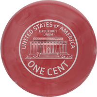 173g - Pastel Red Swirl (White) Victor1 (V1) Lone Star Discs Penny Putter - Skyline Disc Golf