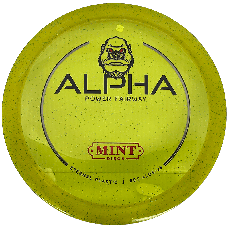 Mint Discs Alpha Mint Discs Alpha - Eternal / 174g - Yellow Glitter (Black/Red Foil) - Skyline Disc Golf