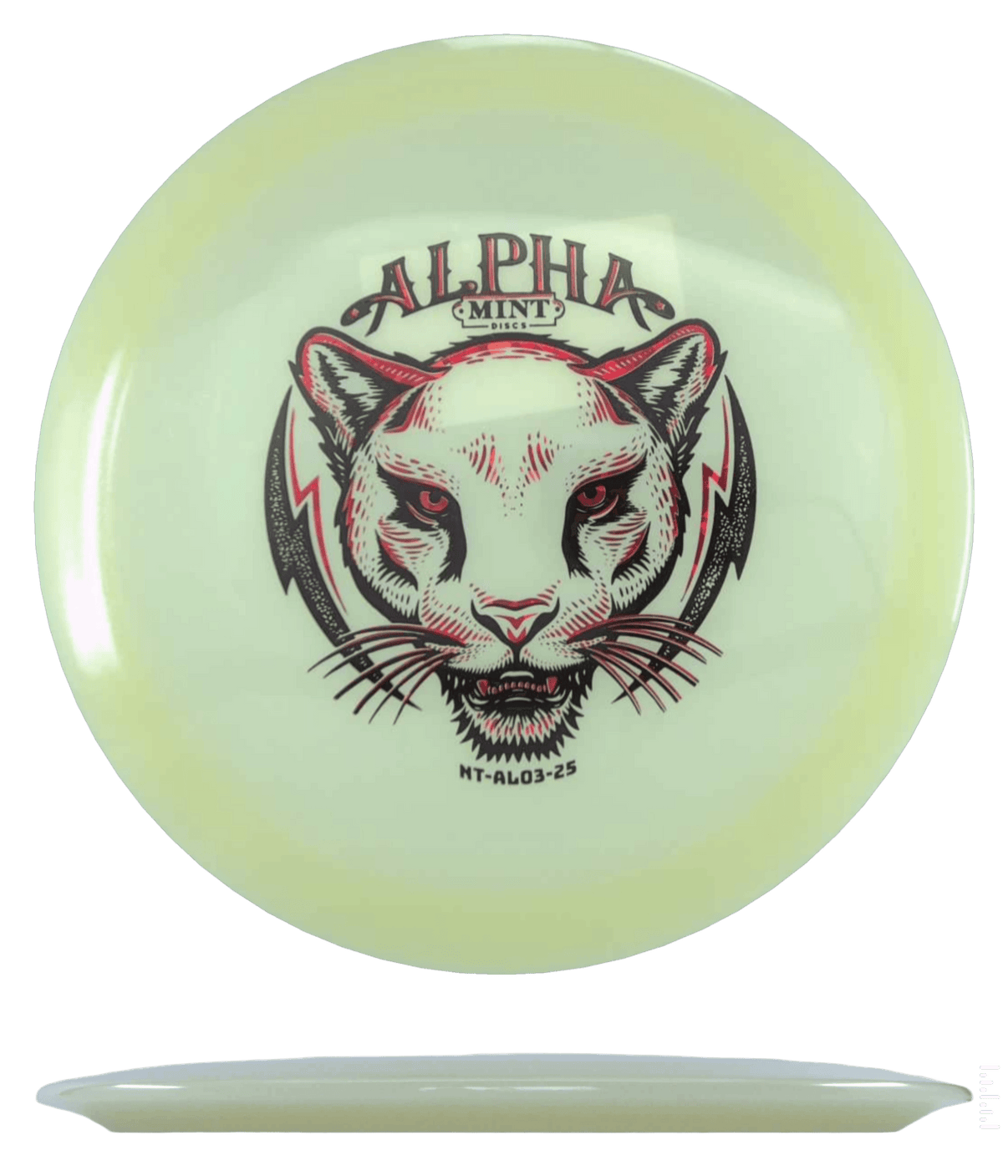Mint Discs Alpha - Nocturnal / 172g - Glow (Black/Red Shatter) - Skyline Disc Golf