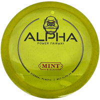 174g - Yellow Glitter (Black/Red Foil) Eternal Mint Discs Alpha - Skyline Disc Golf