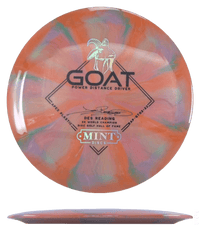174g - Pink/Melon/Green Burst (Black/Chrome - Des Reading) Swirl Apex Mint Discs Goat - Skyline Disc Golf