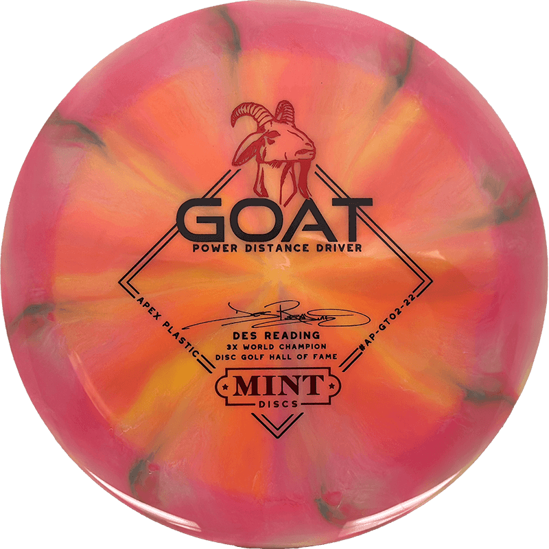 Mint Discs Goat - Swirl Apex / 174g - Pink/Melon/Green Burst (Black/Red - Des Reading)