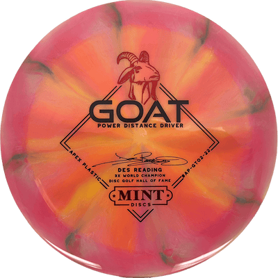 Mint Discs Goat Mint Discs Goat - Swirl Apex / 174g - Pink/Melon/Green Burst (Black/Red - Des Reading) - Skyline Disc Golf