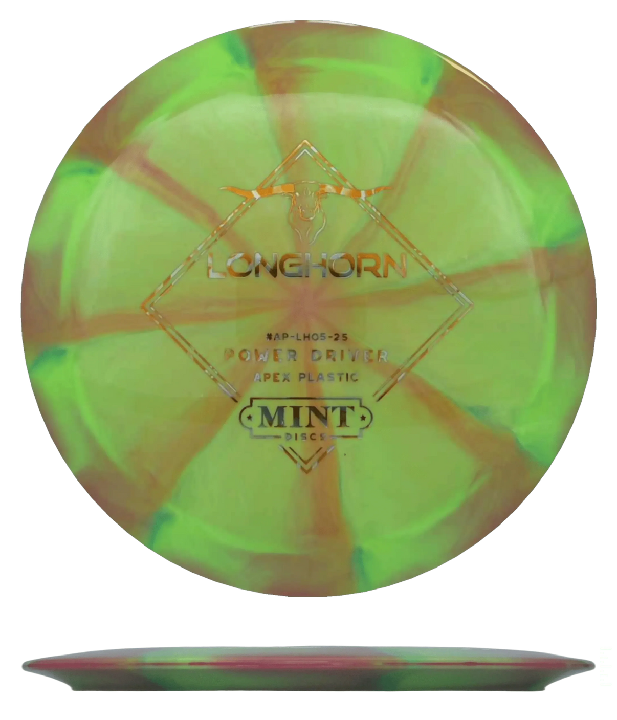 Mint Discs Longhorn - Apex Swirl / 166g - Lime/Melon Burst (Orange Roses) - Skyline Disc Golf