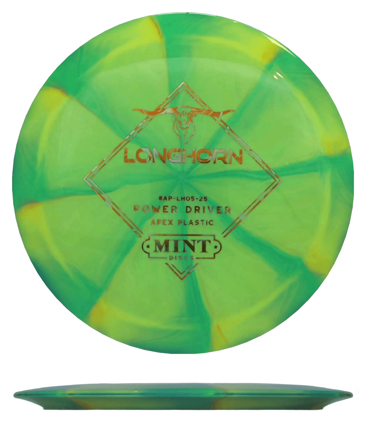 166g - Green Burst (Orange Roses) Apex Swirl Mint Discs Longhorn - Skyline Disc Golf