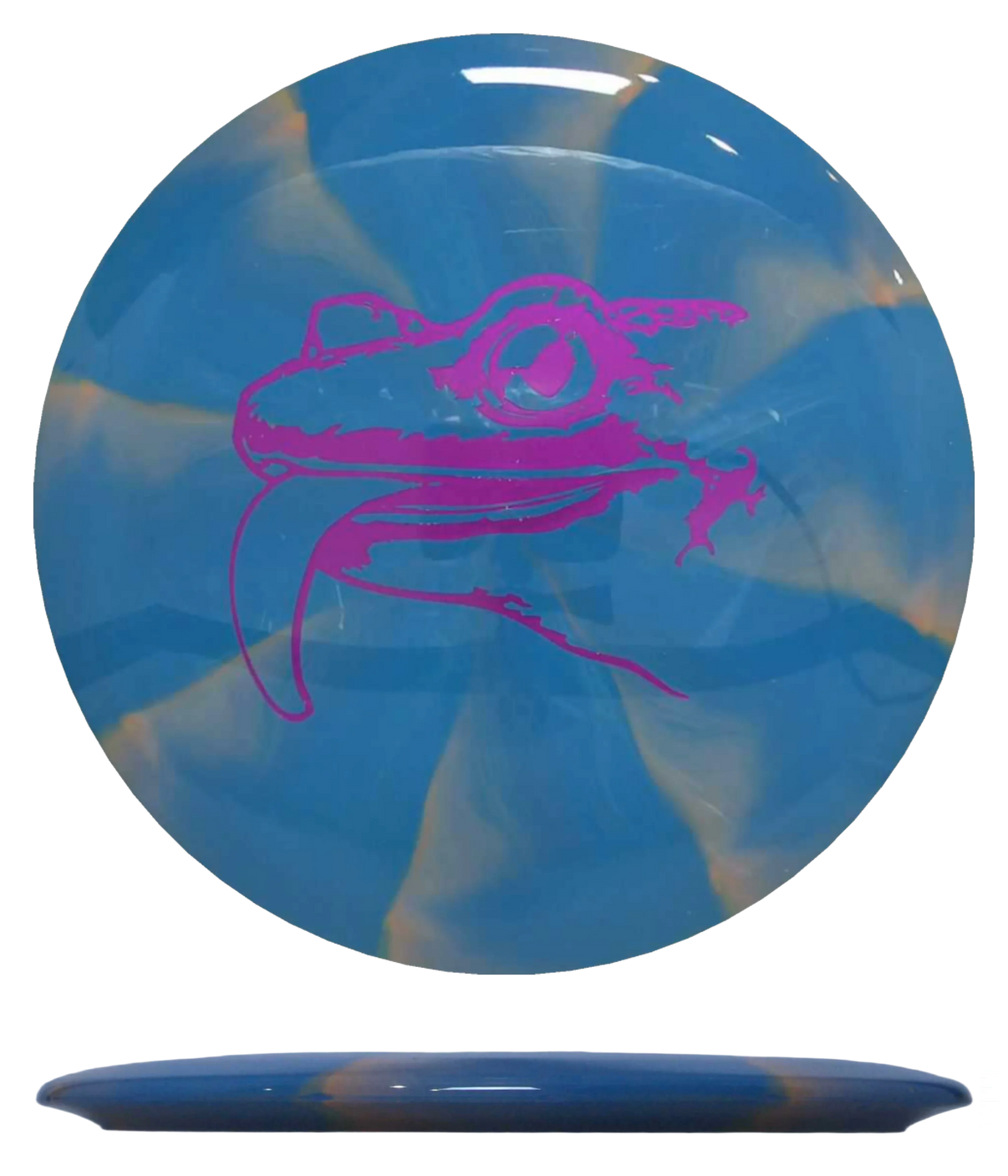 Mint Discs Salamander - Swirly Apex / 173g - Blue/Peach Burst (Magenta Foil) - Skyline Disc Golf