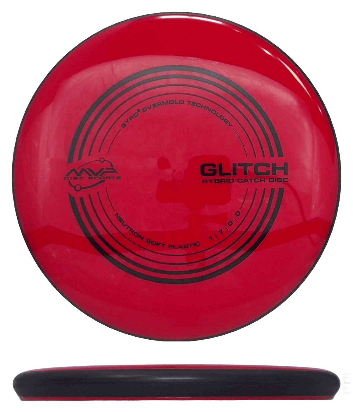 152g - Red (Black) Neutron Soft MVP Glitch - Skyline Disc Golf