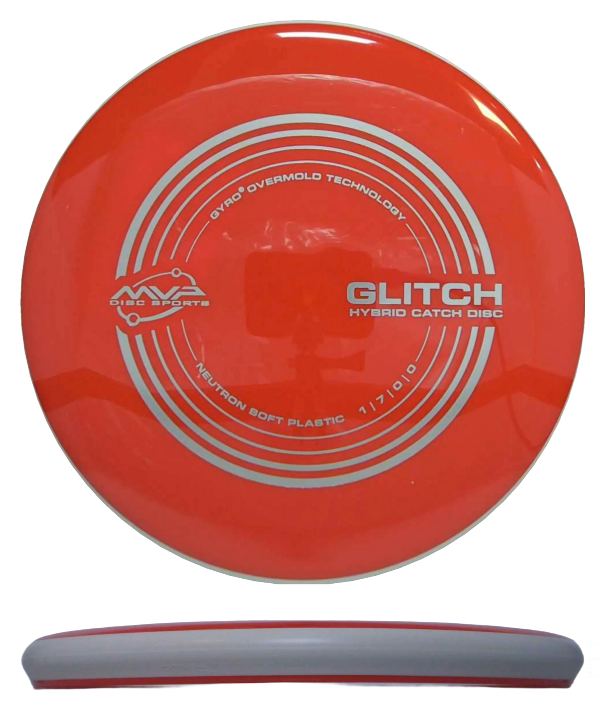 MVP Glitch - Neutron / 152g - Red w/ White Rim (Silver) - Skyline Disc Golf