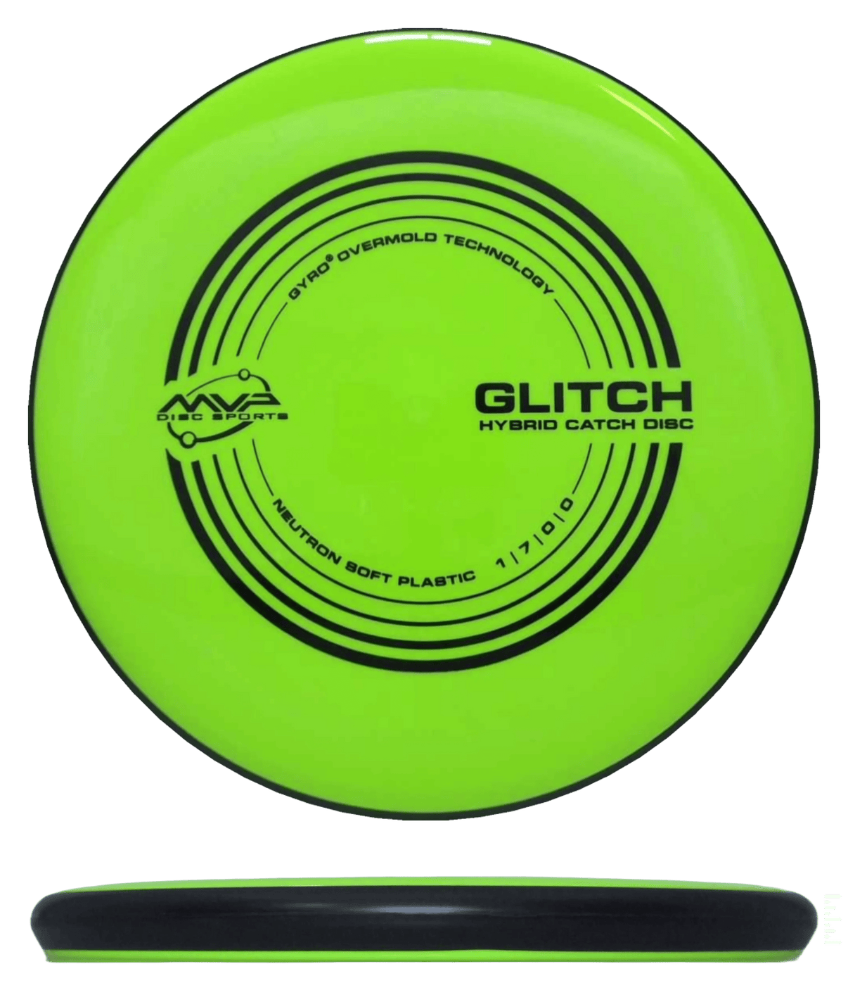 152g - Chartreuse (Black) Neutron Soft MVP Glitch - Skyline Disc Golf