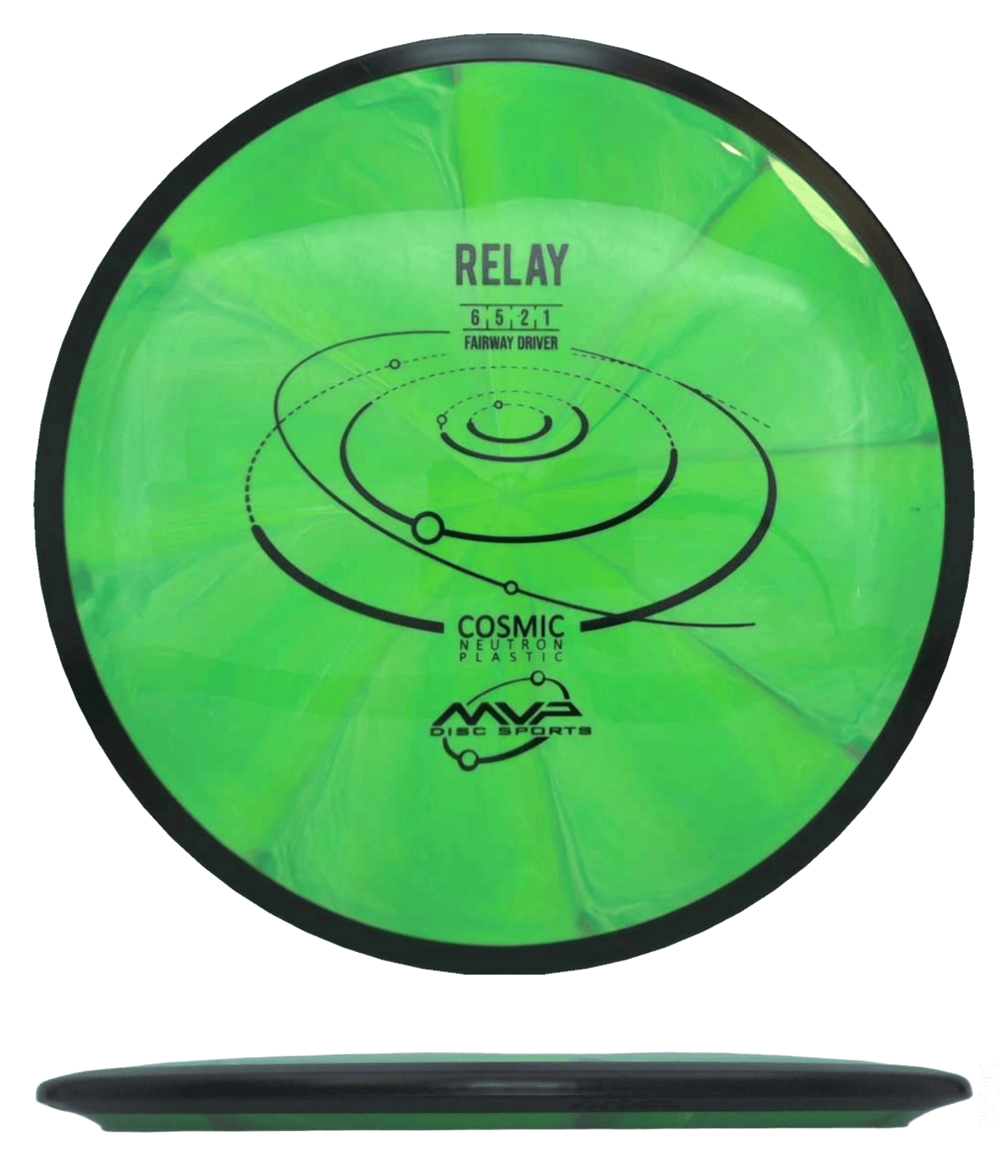 157g - Green Burst (Black) Cosmic Neutron MVP Relay - Skyline Disc Golf