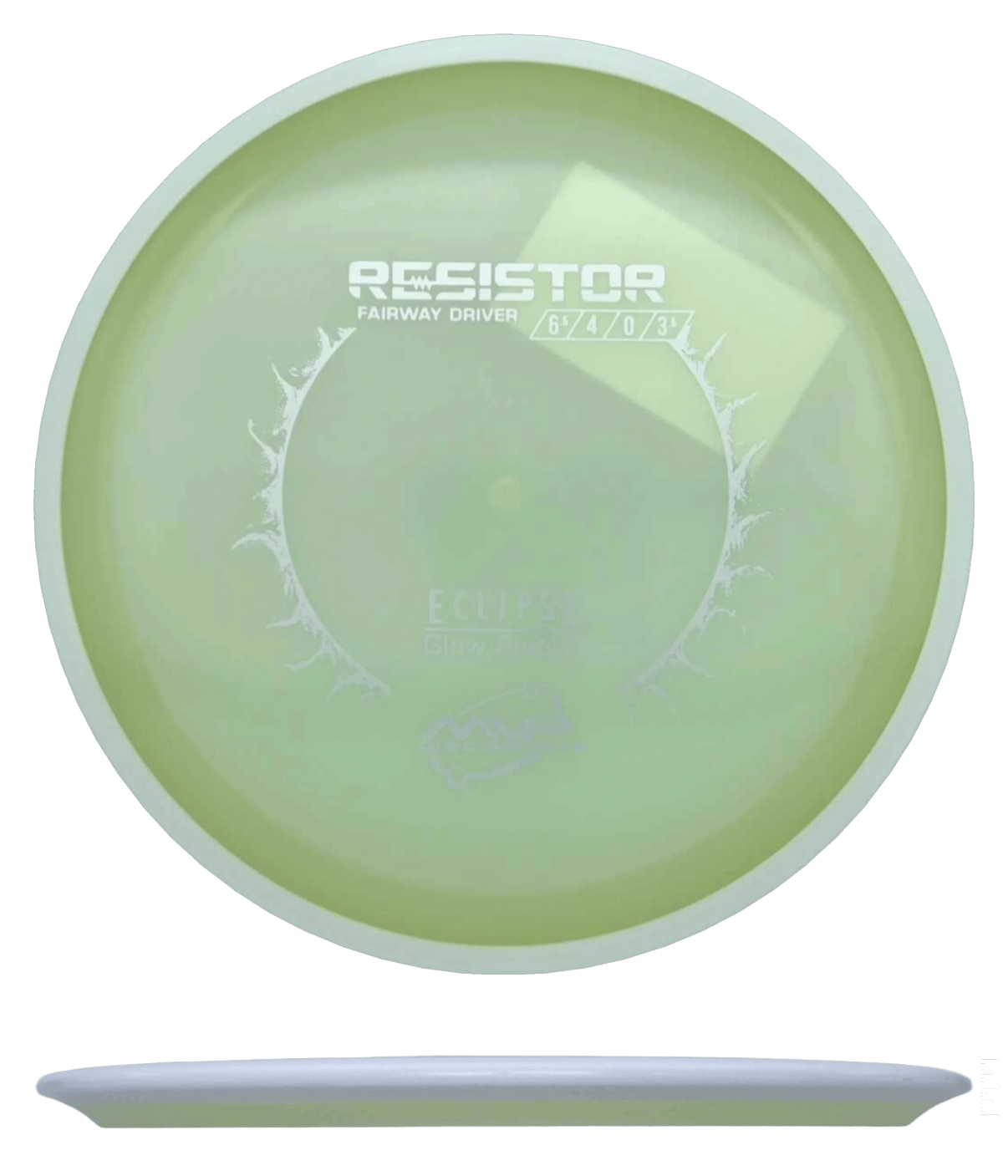 169g - Glow w/ White Rim (Silver) *096* Eclipse MVP Resistor - Skyline Disc Golf