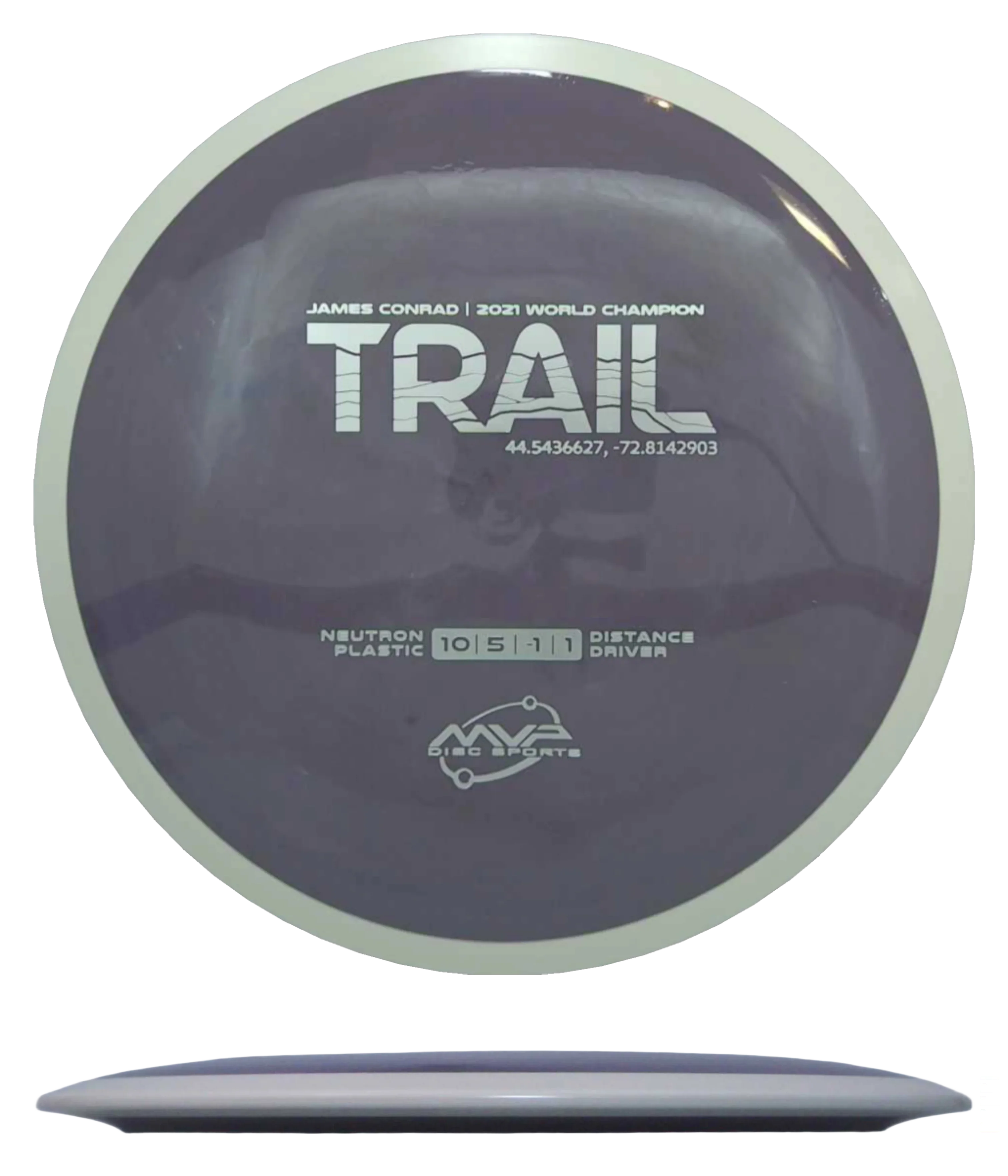MVP Trail - Neutron – Rare Discs - Disc Golf Store Swirly MVP Trail Blank Stamp disc golf display picture 1