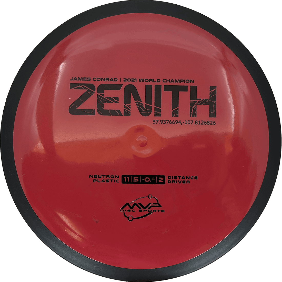 168g - Brick Red (Black) Neutron MVP Zenith - Skyline Disc Golf