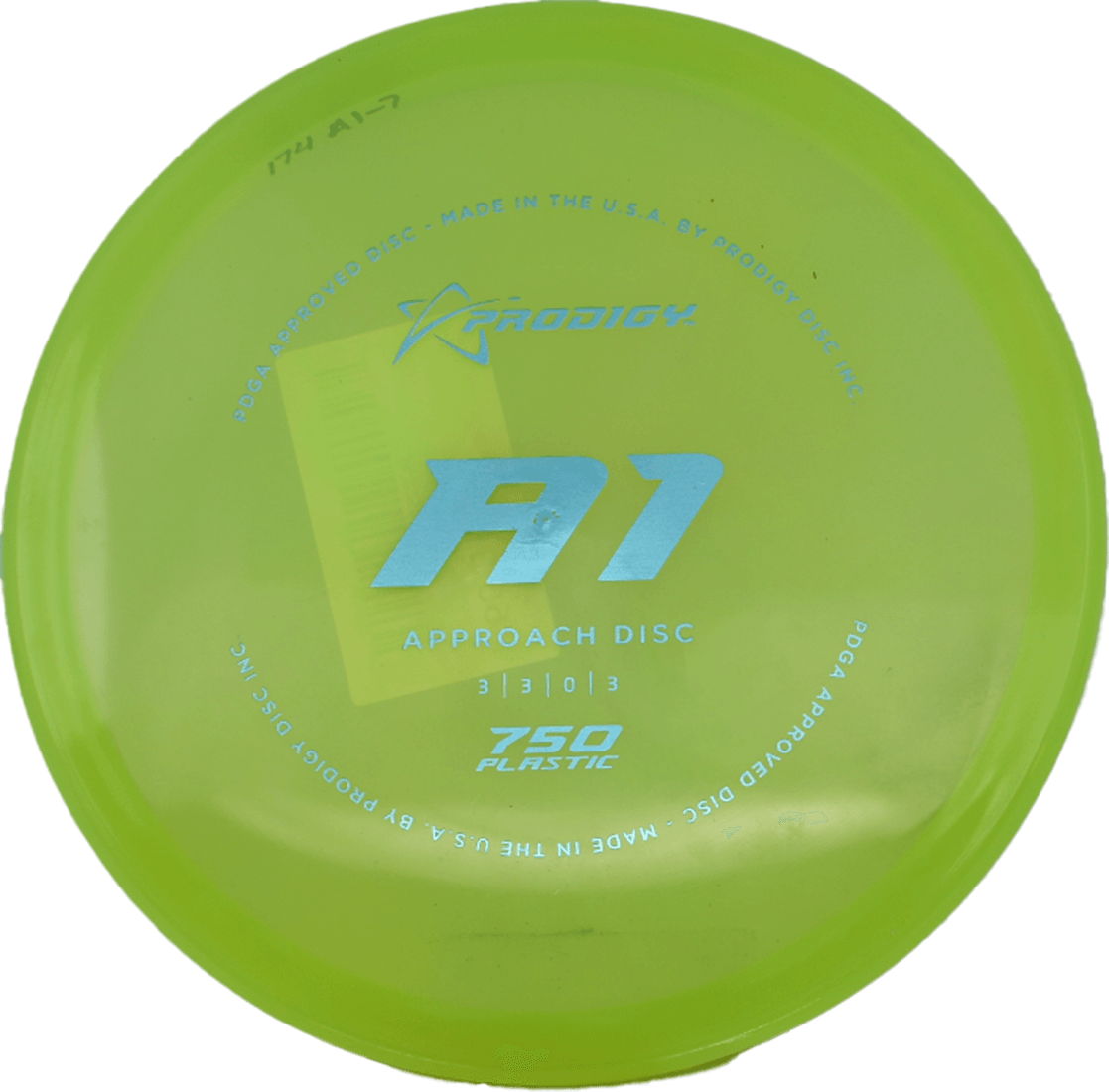 Prodigy Disc A1 - 750 / 174g - Chartreuse (Blue Green Foil) - Skyline Disc Golf