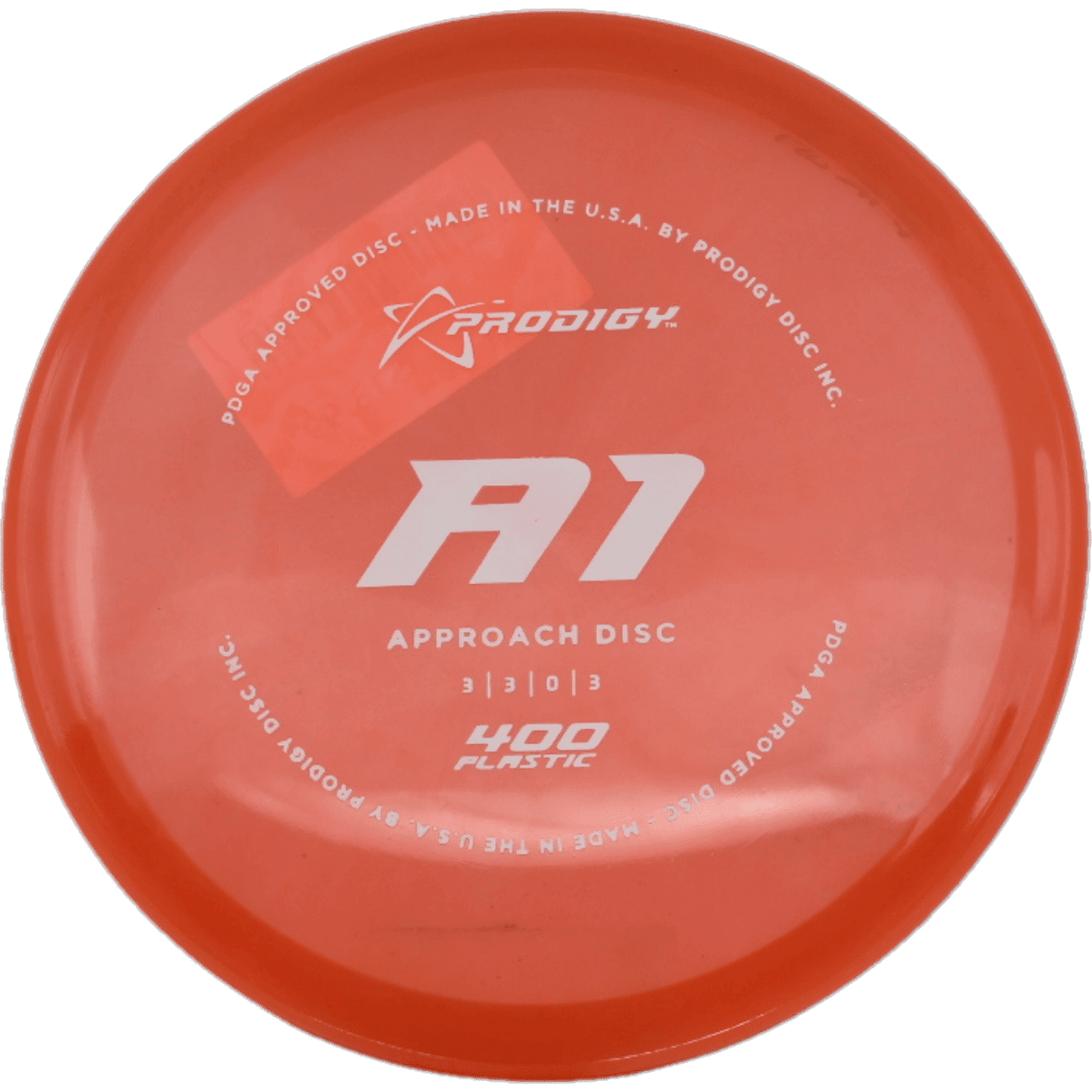 Prodigy Disc A1 - 400 / 170g - Red Orange (White) - Skyline Disc Golf